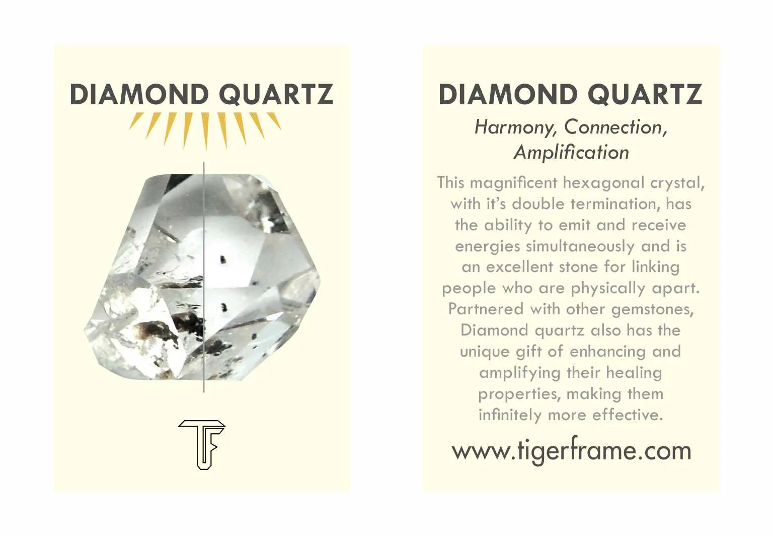 ROUGH GEM CHARM - OVAL HOOPS - DIAMOND QUARTZ - SILVER