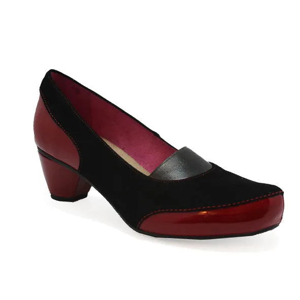 Seine - Black/Red low heel shoe- last pairs 36, 37 & 41!