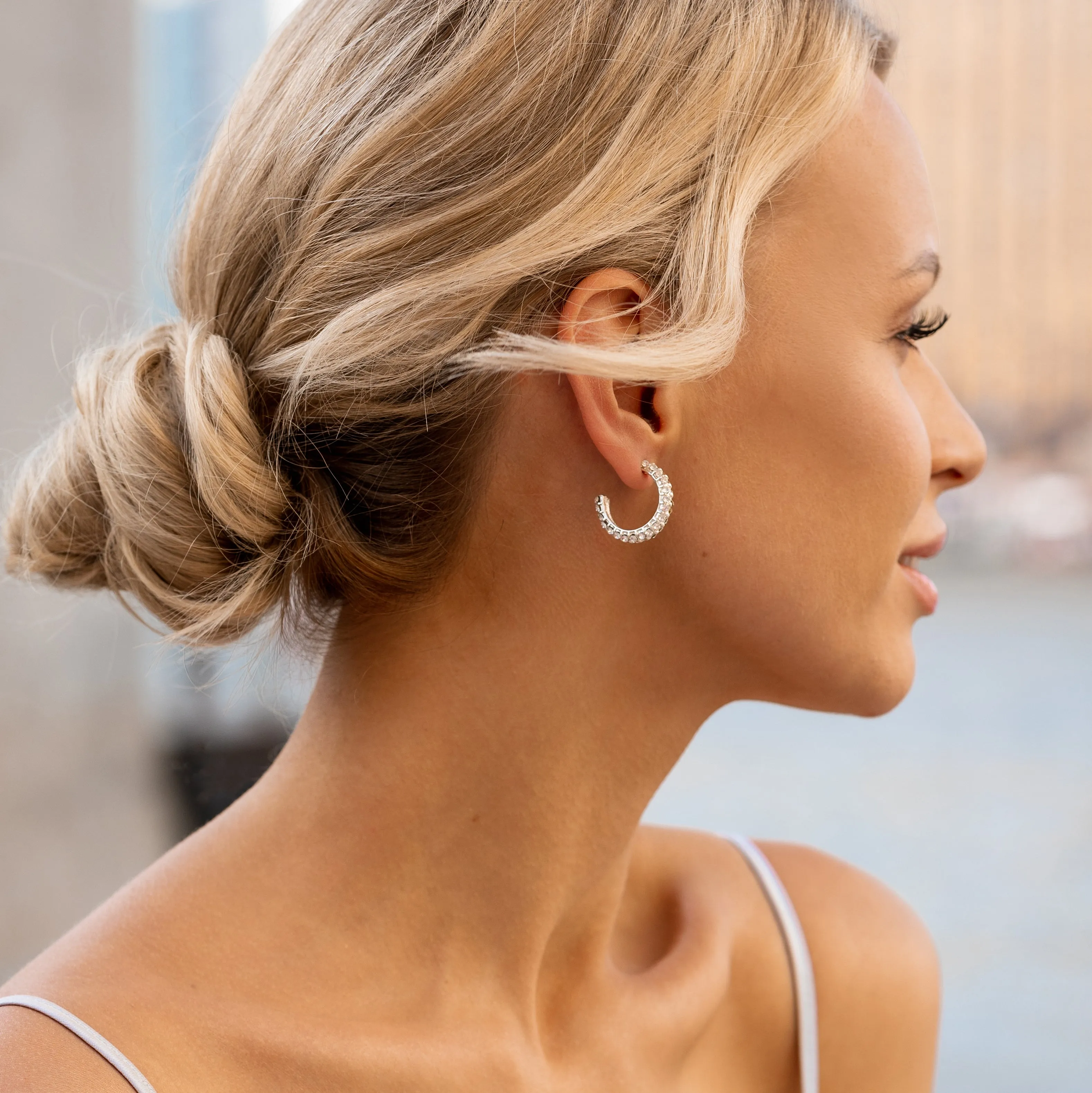 Small Crystal Hoop Earrings