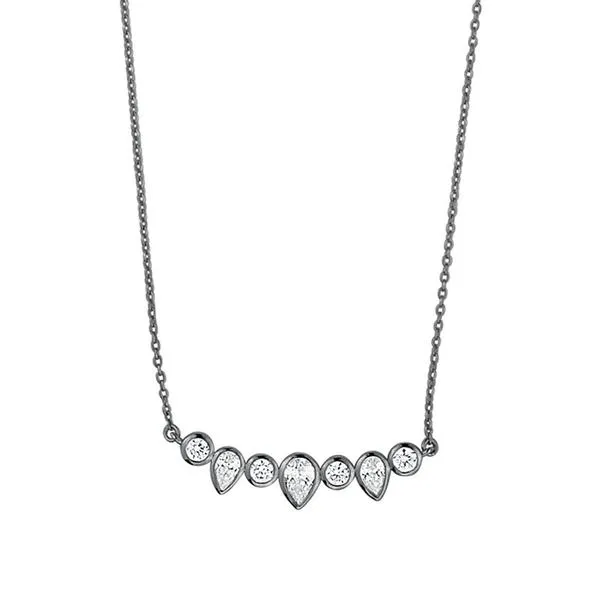 STERLING SILVER KAELYN OXIDISED CRYSTAL NECKLACE