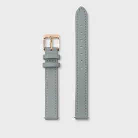 Strap 12 mm Leather Grey, Rose Gold Colour