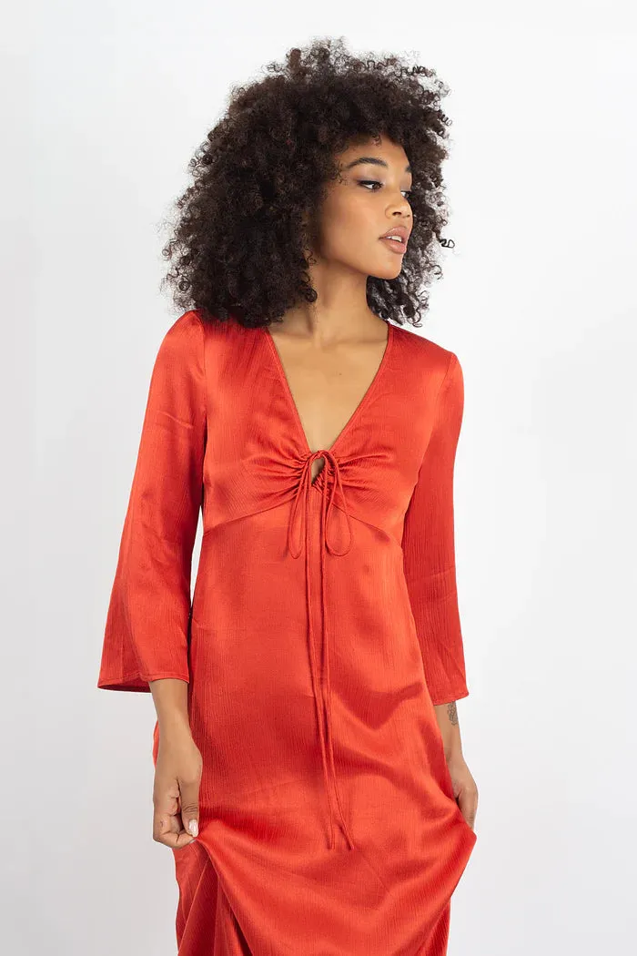 Traffic People Breathless Bebe Dress-Rust-BTL12632125