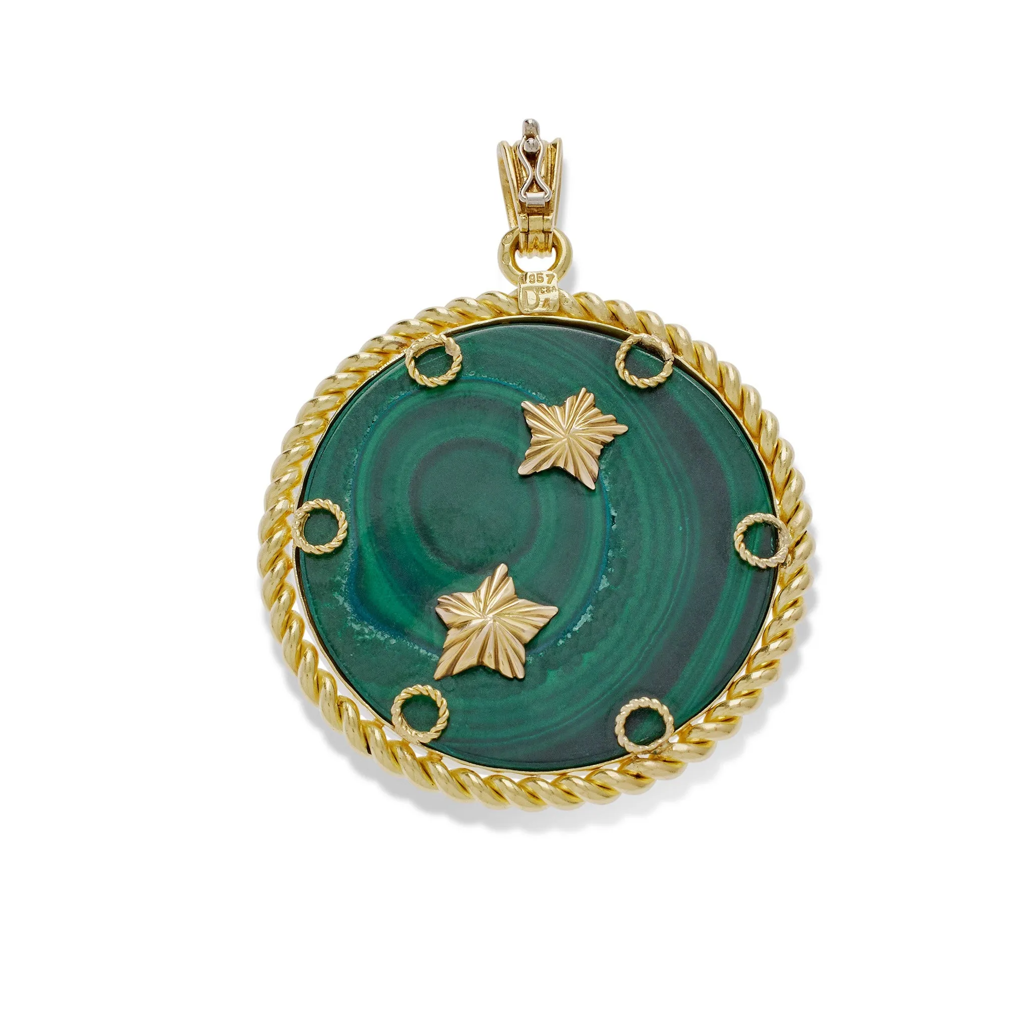 Van Cleef & Arpels Malachite and Diamond Pisces Zodiac Pendant