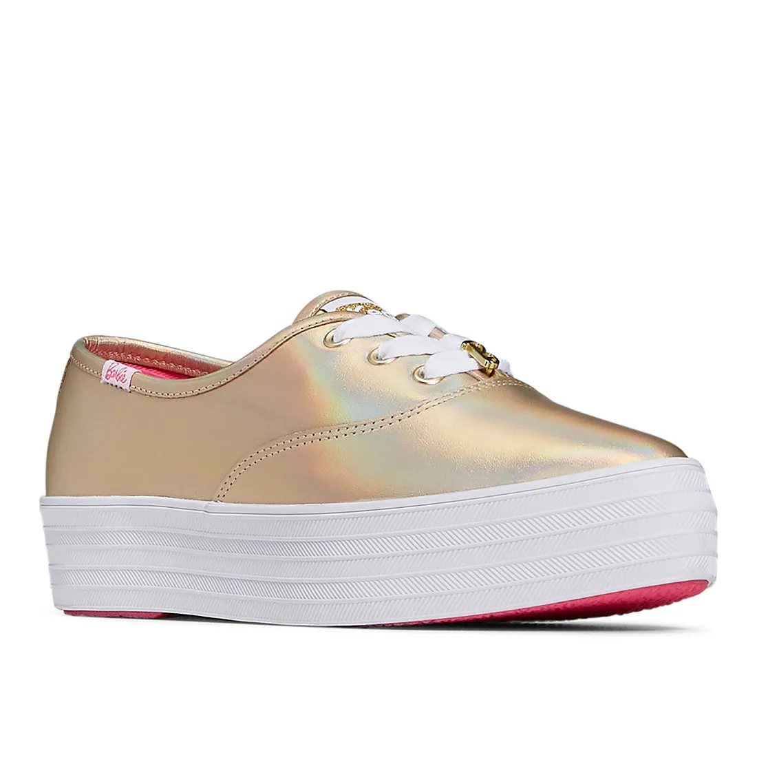 Women's Barbie Point Metallic Leather Sneaker Gold (WH68062)