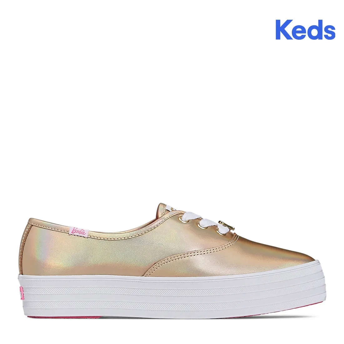 Women's Barbie Point Metallic Leather Sneaker Gold (WH68062)